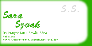 sara szvak business card