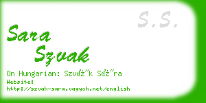 sara szvak business card